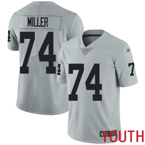 Oakland Raiders Limited Silver Youth Kolton Miller Jersey NFL Football 74 Inverted Legend Jersey